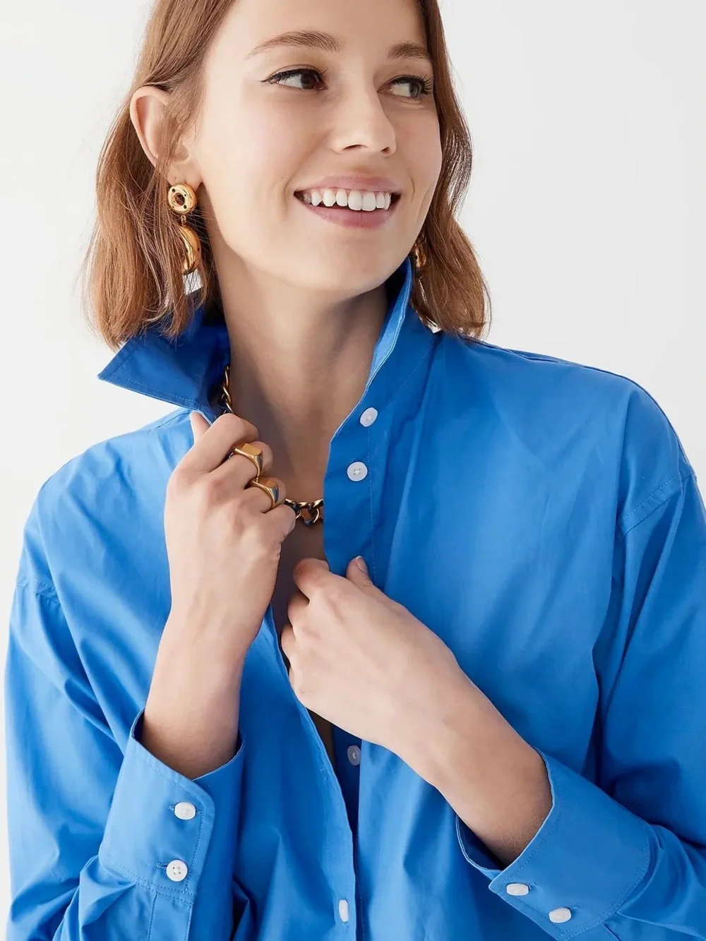 J. Crew Bright Blue Button-Down Shirt